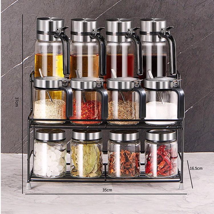 Glass Seasoning Jar and Oil Bottle Set