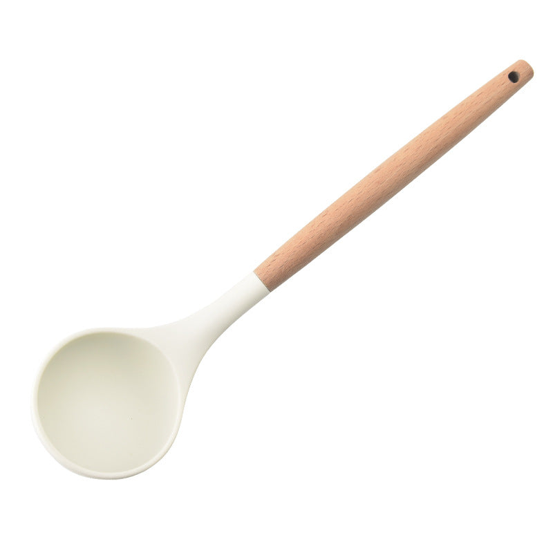 3-Piece Silicone Cooking Utensil Set with Beech Wood Handles