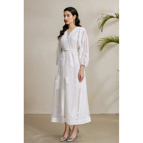 3D Floral Lace Vacation Maxi Dress