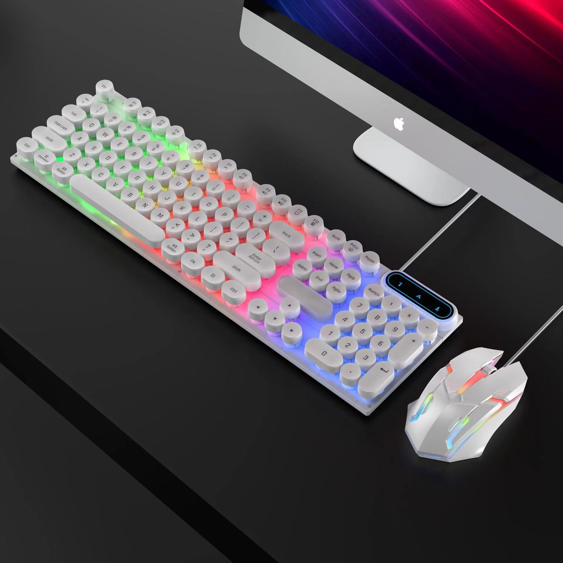 D500 Punk Backlit Keyboard Mouse Set
