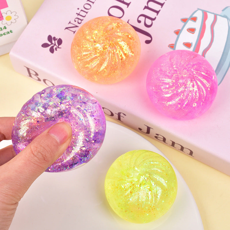 Glitter Bun Squishy Stress Relief Ball