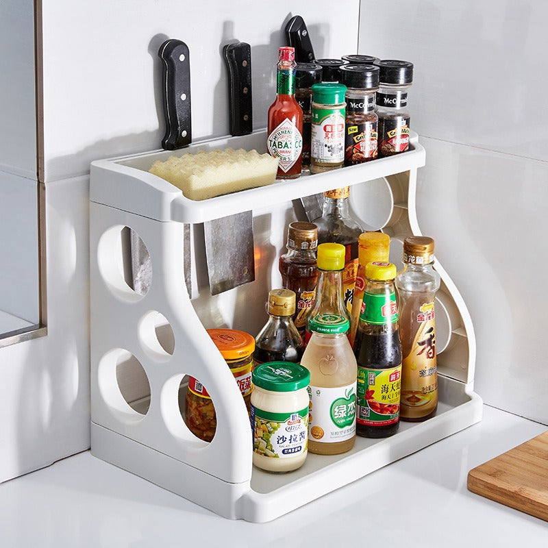 Two-Tier Kitchen Dish and Knife Storage Rack