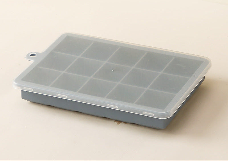 Food-grade Silicone Ice Cube Tray with Lid, Ice Making Mold, Household DIY Ice Maker, Popular Ice Mold for Fruit Tea & Drinks.