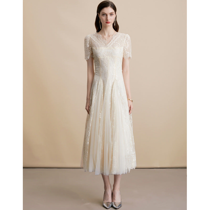 Embroidered Lace Mesh Princess Dress