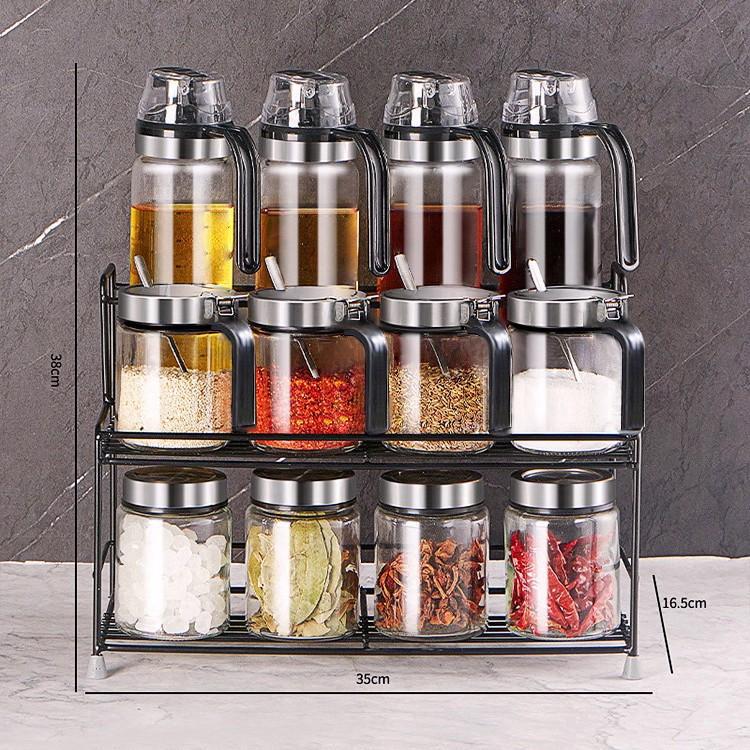 Glass Seasoning Jar and Oil Bottle Set