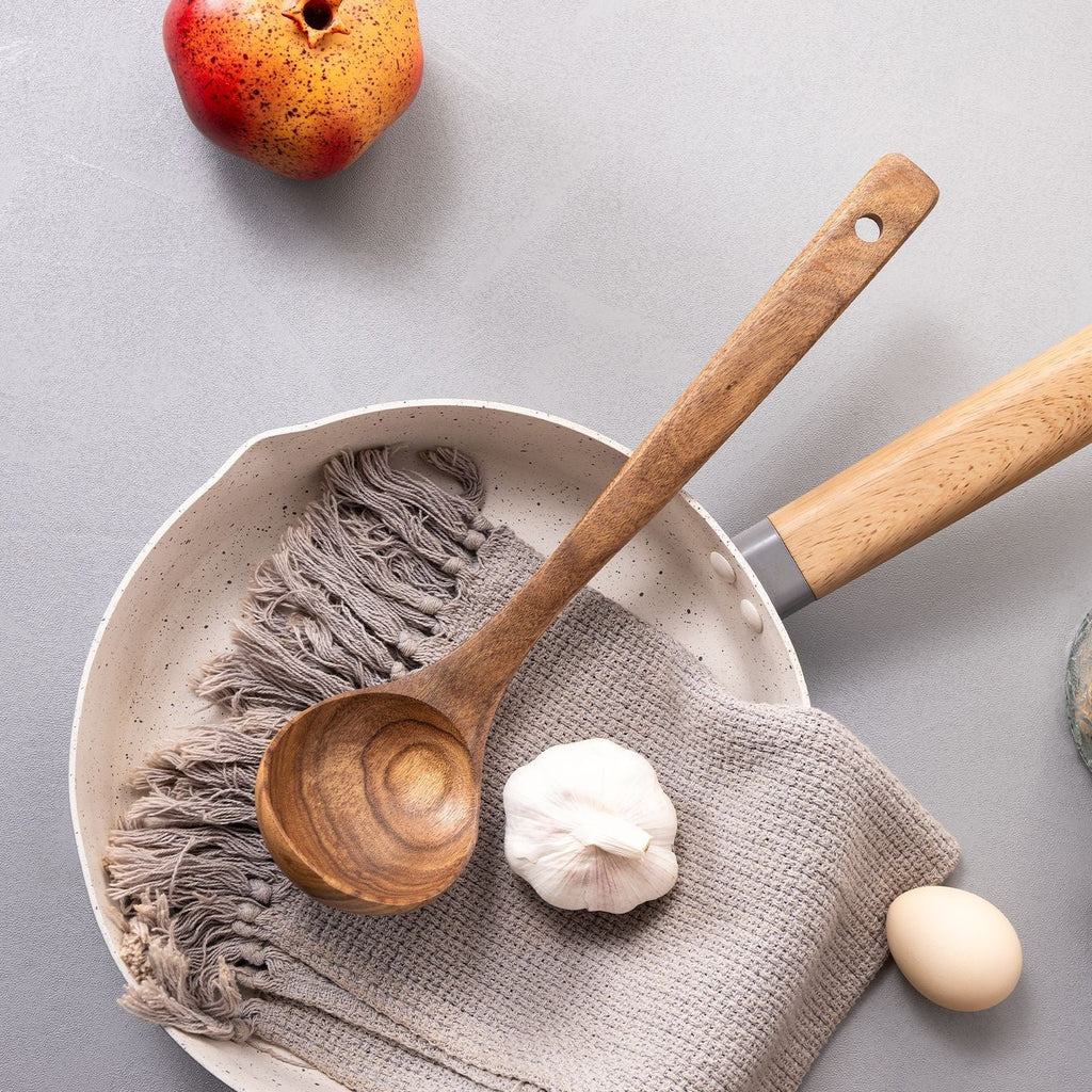 Long Handle Teak Soup Ladle for Soup & Hot Pot