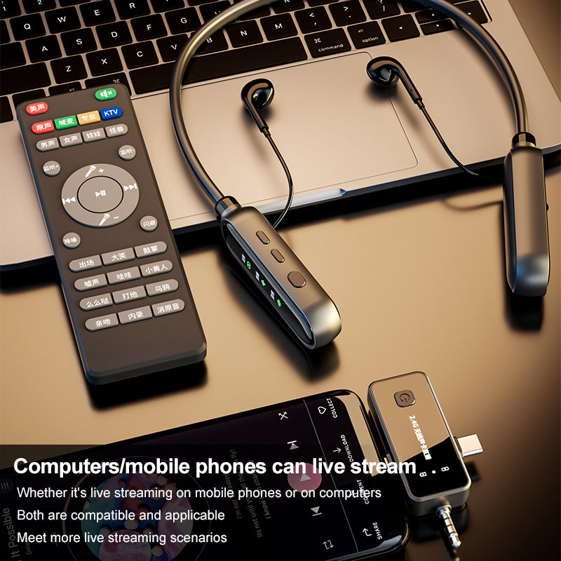 Wireless Neckband Live Sound Card Headset