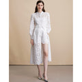 White Lace Hollow-Out Dress Set
