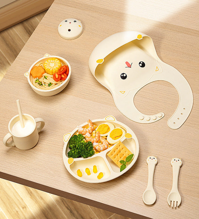Cartoon Silicone Divided Baby Plate