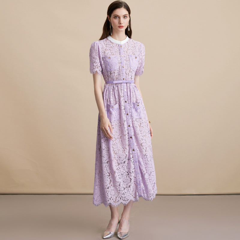 Women’s Lace Short Sleeve Maxi Dress