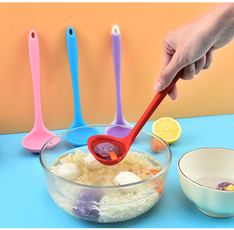 One-Piece Silicone Soup Ladle for Nonstick Cookware