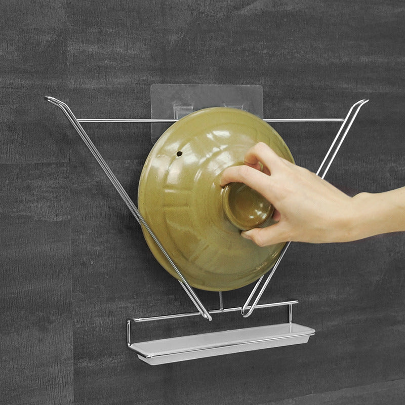 No-Drill Wall-Mounted Pot Lid Storage Rack