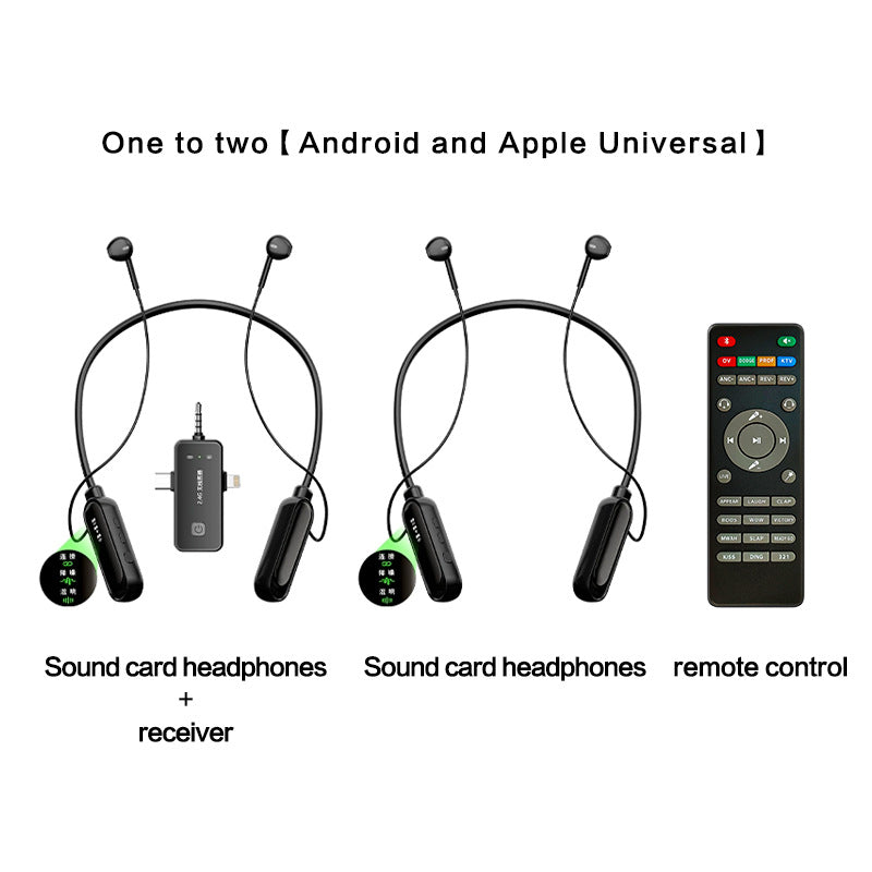 Wireless Neckband Live Sound Card Headset