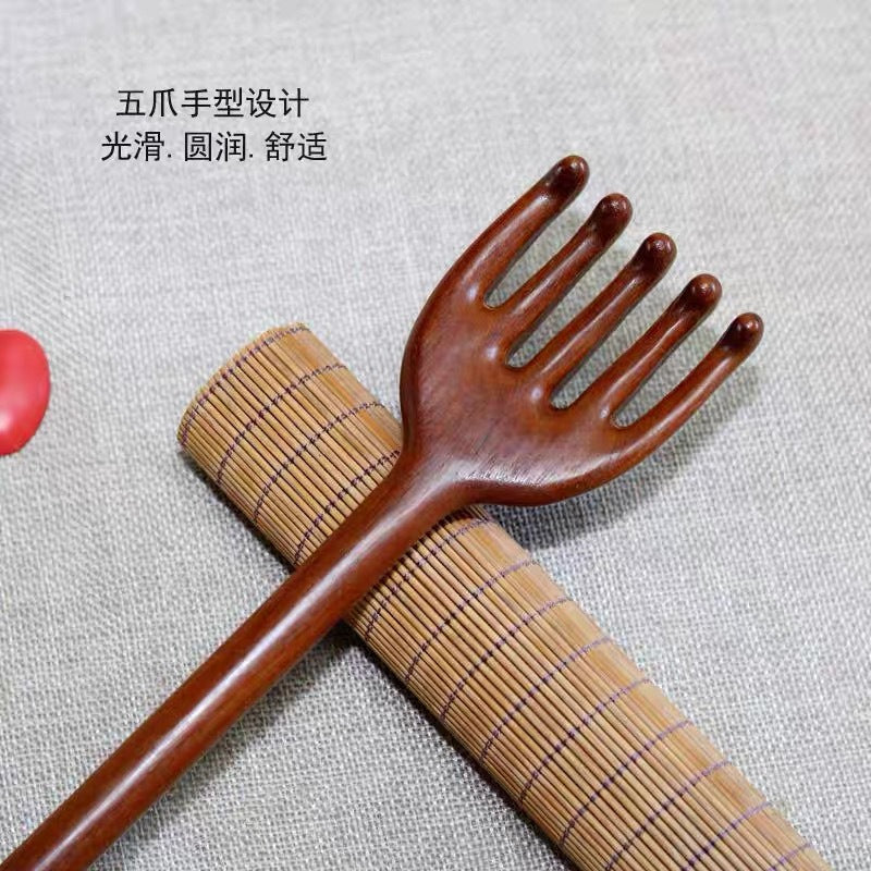 Golden Sandalwood All-In-One Itch Scratching Multi-Functional Scratching Rake Massage Claw Wooden Back Scratcher Does Not Ask For Help Scratching Rake