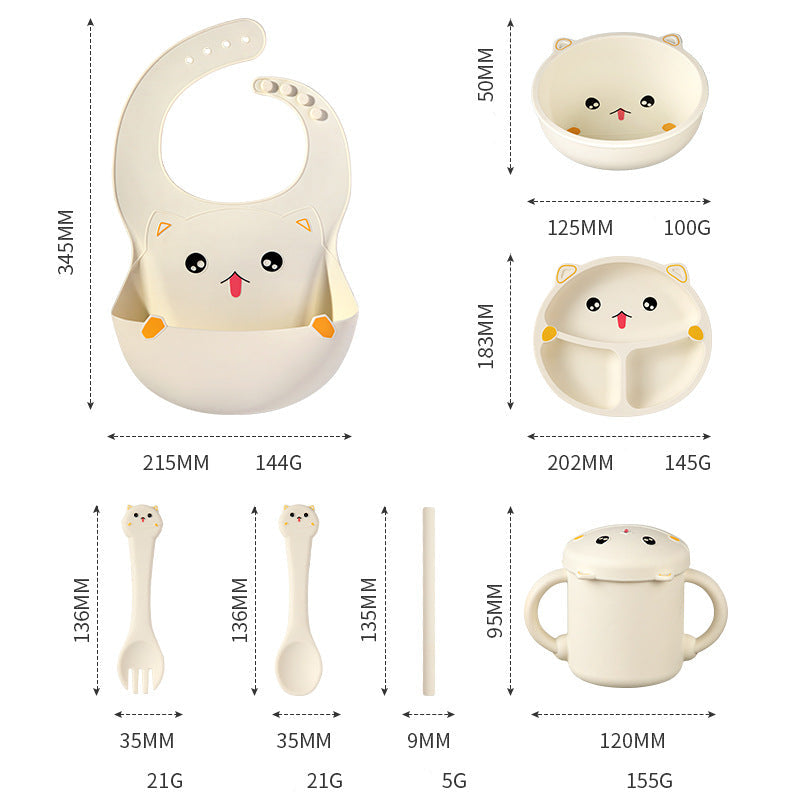 Cartoon Silicone Divided Baby Plate