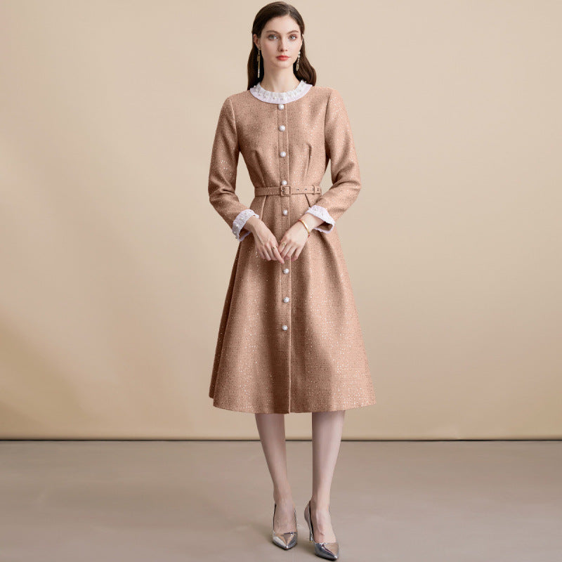 Vintage Button Belted Dress