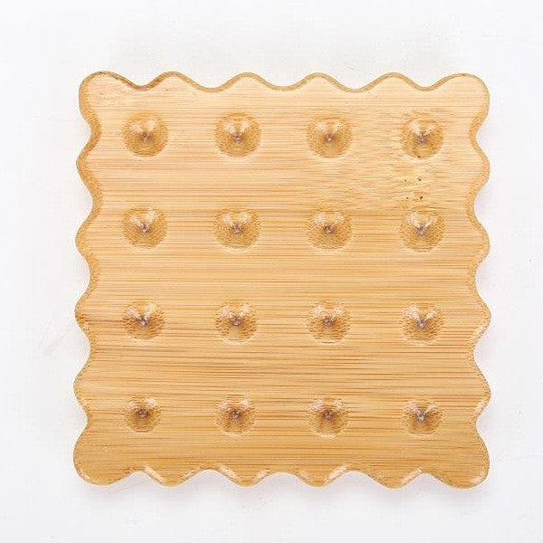 Natural Bamboo Wavy Edge Tea Coaster & Cup Mat
