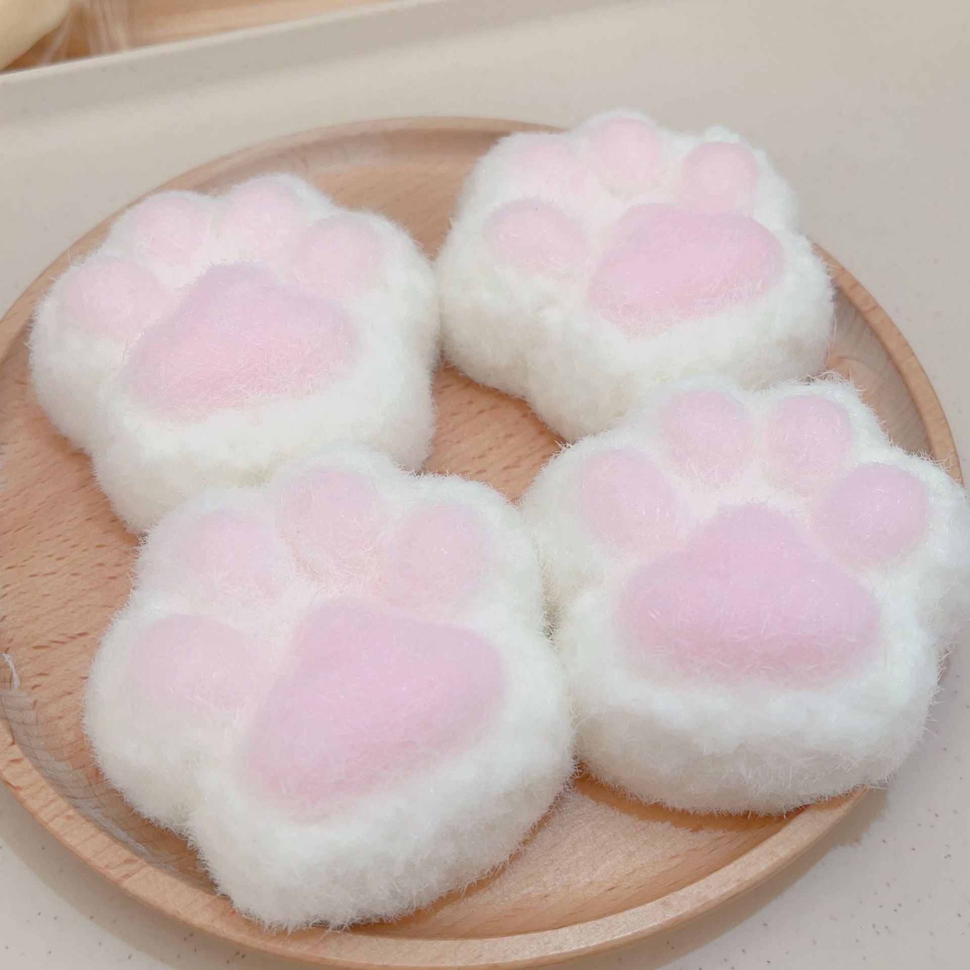 Stuffed Rice Ball Cat Paw Squeeze Toy