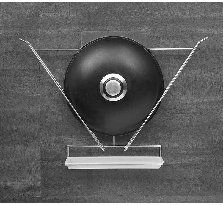 No-Drill Wall-Mounted Pot Lid Storage Rack
