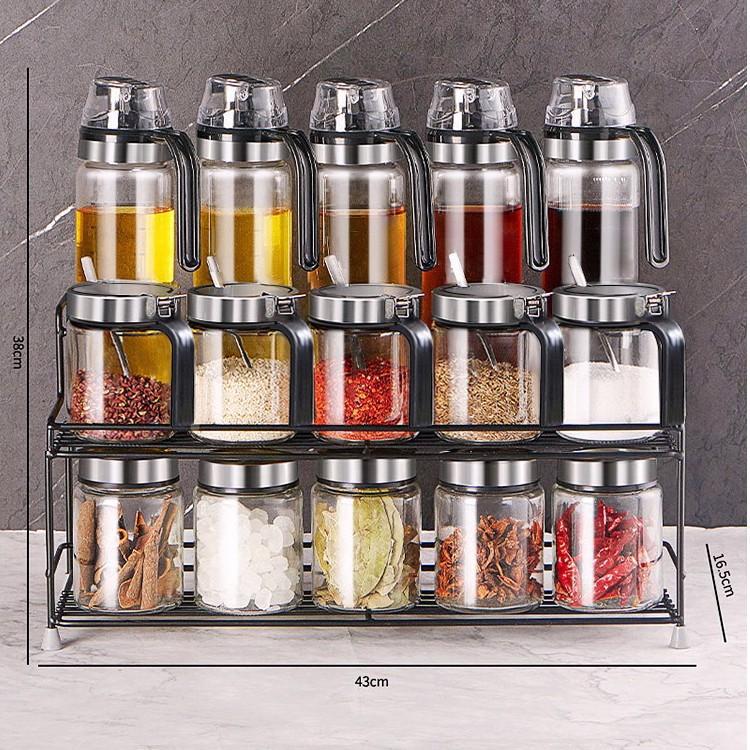 Glass Seasoning Jar and Oil Bottle Set