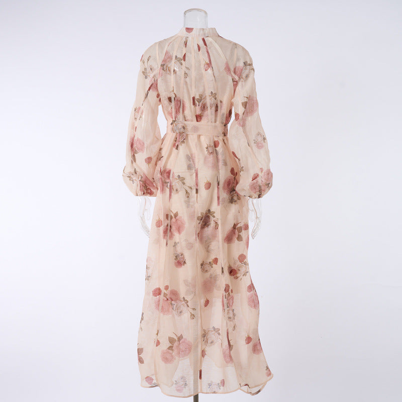 Printed Button Maxi Dress Set