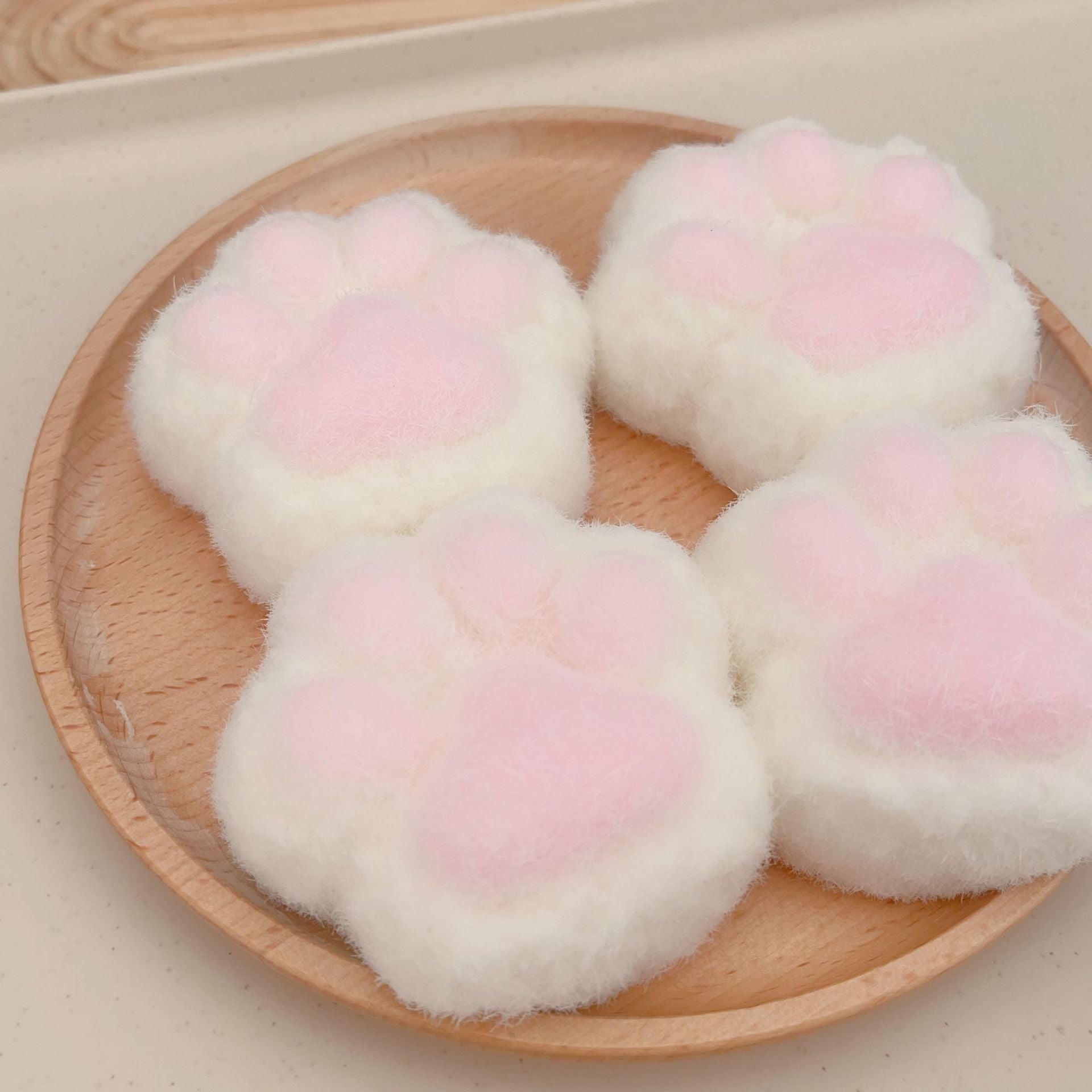 Stuffed Rice Ball Cat Paw Squeeze Toy