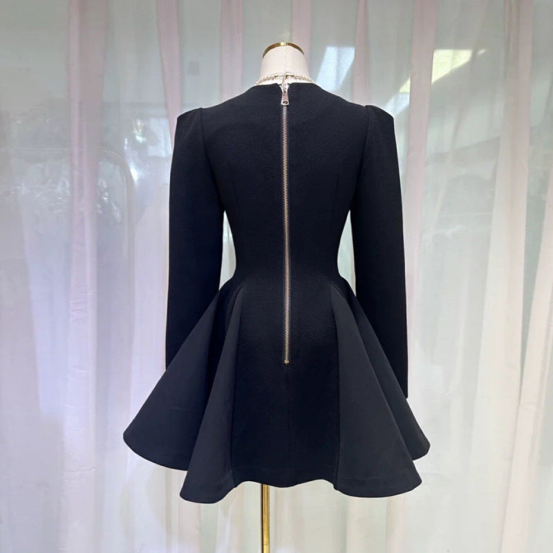 Double Breasted Pleated Mini Dress