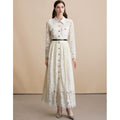 Slim Fit Lace Belted Maxi Dress