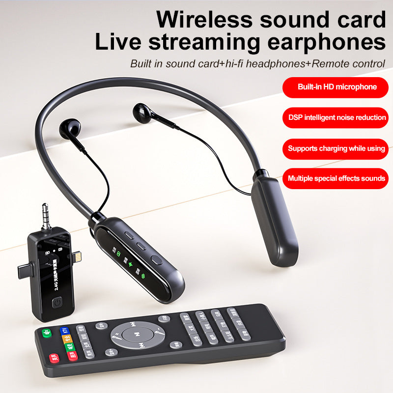 Wireless Neckband Live Sound Card Headset