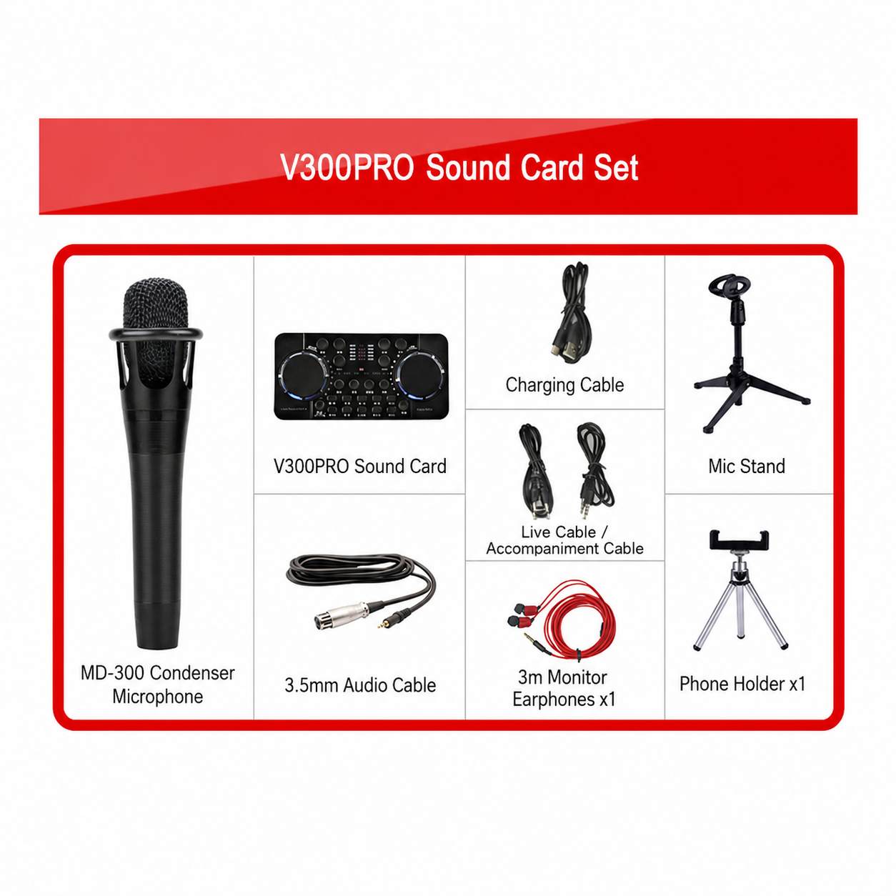 V300 Bluetooth Live Sound Card Set