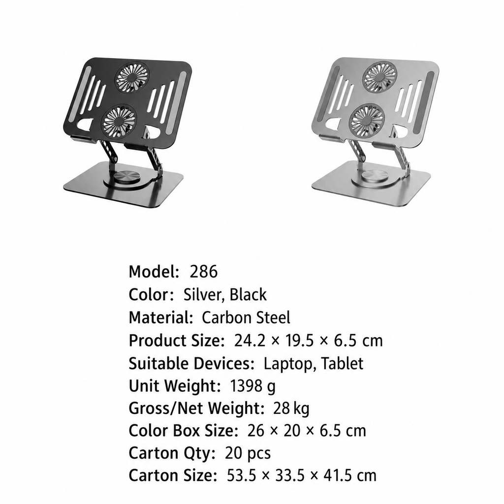360° Rotating Cooling Laptop Stand