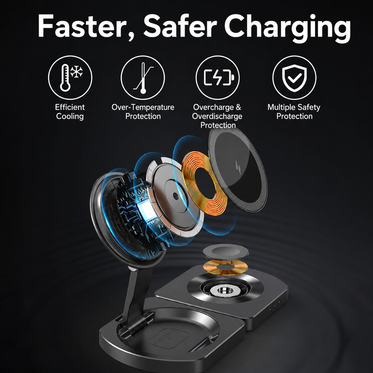 Foldable 3-in-1 Wireless Charger